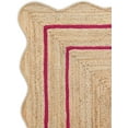 thumbnail image 2 of Weaving Village Wave Scalloped Natural Jute Rug Boho Jute Rug Entryway Runner Rug Farmhouse Scallop Rug, Dark Pink (2'x3'), 2 of 5