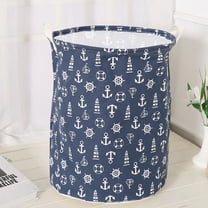Orino Adult Nautical Collapsible Laundry Hampers, Blue
