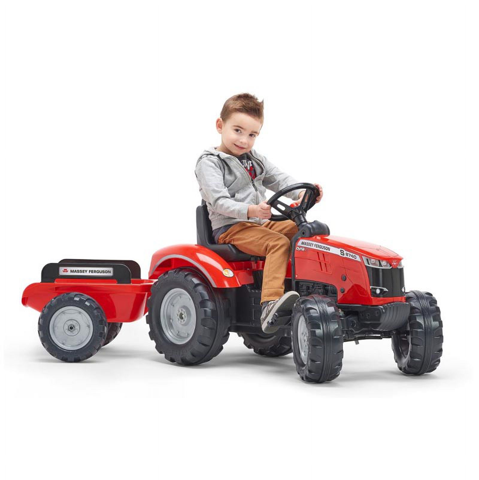 Falk FA4010AB Massey Ferguson 8740S Pedal Tractor with Trailer&#44; Red - 3 to 7 Years - image 2 of 6