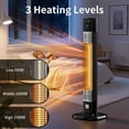 thumbnail image 6 of Electric Outdoor Patio Heater, 34" Infrared Heater with Remote, 3 Heat Levels, Tip-Over&Overheat Protection for Garage, Indoor, Large Room, Backyard, 6 of 7