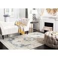 thumbnail image 3 of SAFAVIEH Evoke Teale Bordered Area Rug, Ivory/Blue, 3' x 3' Square, 3 of 13