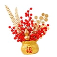 thumbnail image 4 of Esquirla Chinese Spring Festival Purse Vase Feng Shui Ornament Ceramic Flower Pot Handmade Decorative Traditional for Wall Shelf Decor Style C, 4 of 8