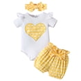 thumbnail image 1 of Odeerbi 0-18 Meses Conjunto de San Valentín Para Niña Canastilla de Verano Traje de Algodón Pantalones Cortos Con Cinta Para La Cabeza Conjunto de Tres Piezas Bordado, 1 of 9