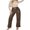 Brown, variant on Canrulo Women High Waist Faux Leather Pants Straight Wide Leg Leggings Pants Slim Streetwear Brown M