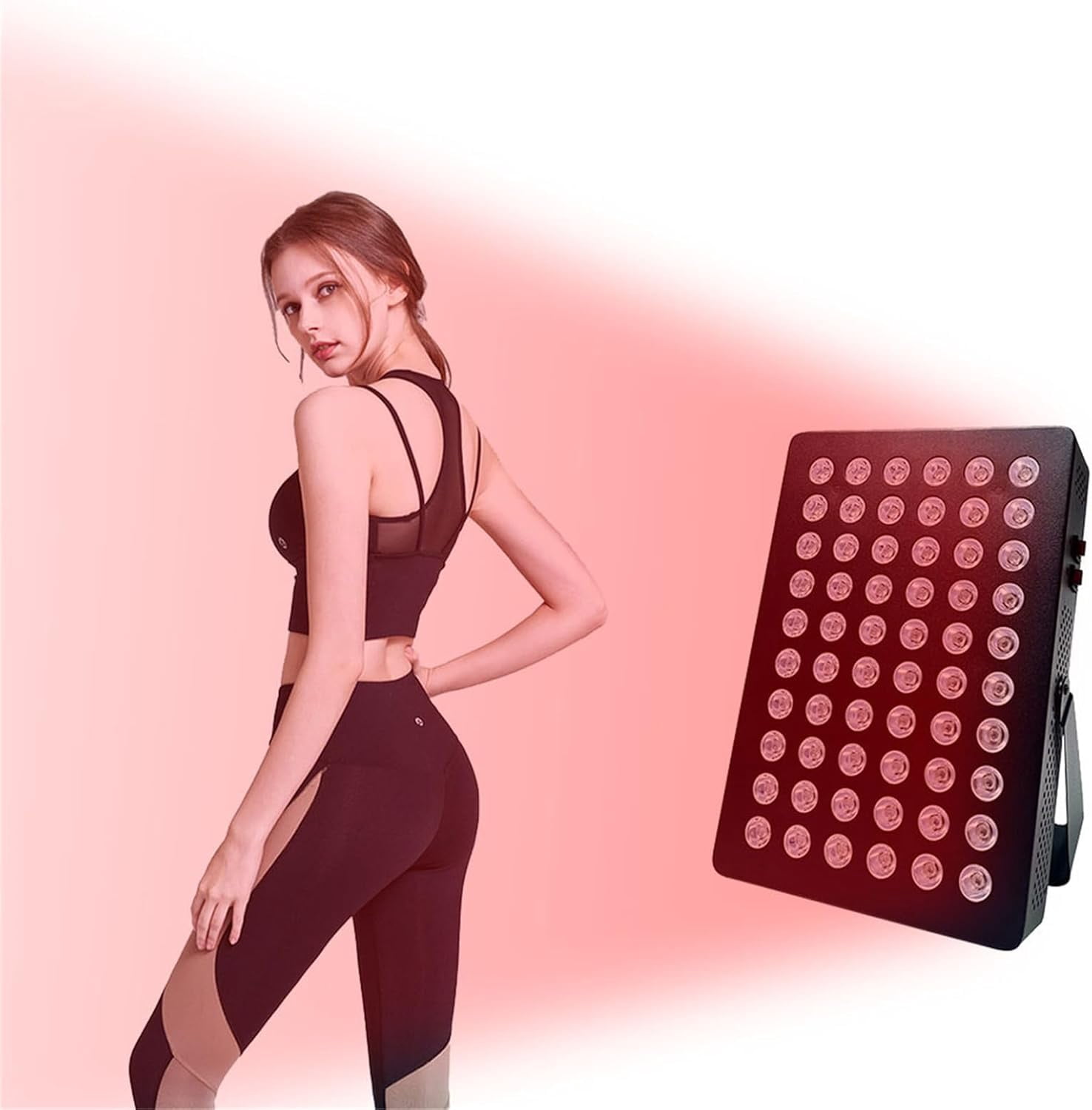 CNV High Power Red Light Beauty Panel for Skin Care, 60-LED Dual Chip 660nm & 850nm Near-Infrared Lamp with Adjustable Stand, Facial & Body Light Device for Home Spa Routine