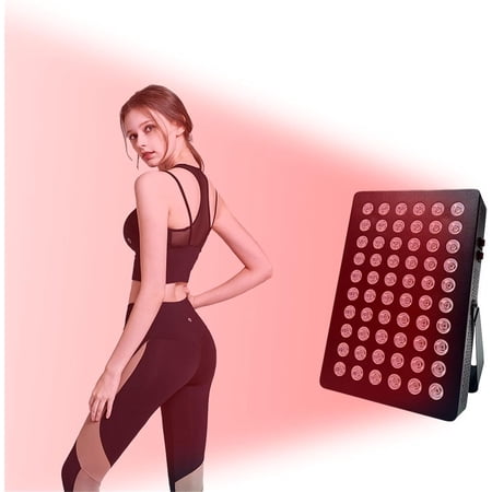 High Power Red Light Beauty Panel for Skin Care, 60-LED Dual Chip 660nm & 850nm Near-Infrared Lamp with Adjustable Stand, Facial & Body Light Device for Home Spa Routine