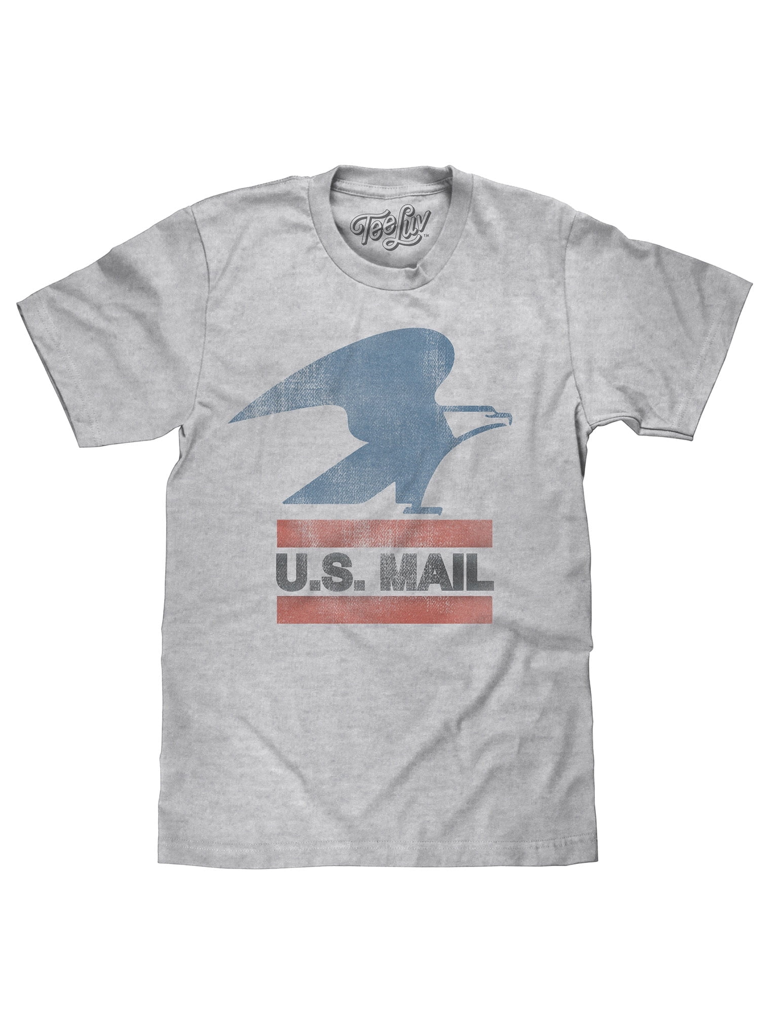 Tee Luv Men's Mr. Zip USPS Retro T-Shirt - Vintage Cartoon Mascot, Light Blue Heather - View #6