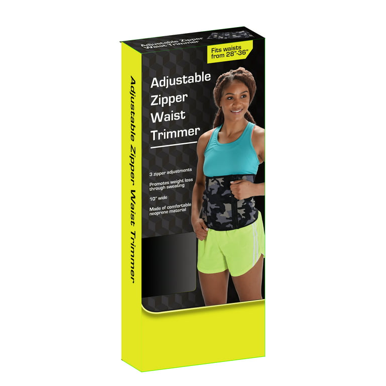 Athletic Works Adjustable Zipper Waist Trimmer Belt with Antimicrobial  Protection, S/M, Gray Camo 