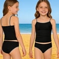 thumbnail image 2 of Kids Swimsuits Size 14-16 Slim Fit Solid Color Little Girls' Swimwear Cute 2 Piece Bathing Suit Strap Swimwear Swimsuits for, 2 of 9