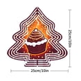 thumbnail image 6 of Metal Hanging Christmas Tree Wind Spinner - Festive Garden Decoration with Glowing Lights & Cupcake Center - Perfect for Holiday Cheer, 6 of 6