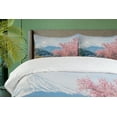 thumbnail image 4 of Ambesonne Snow Mountain Duvet Cover Sets, Sakura and Mount Fuji, 2-Queen, Pale Taupe Multicolor, 4 of 7