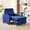 blue, variant on Sleeper Chair,Single Armchair Sofa with Pillow,Adjustable Backrest Recliner Sofa Modern Pull Out Couch Bed with USB Port Cup Holder Side Pocket,Black
