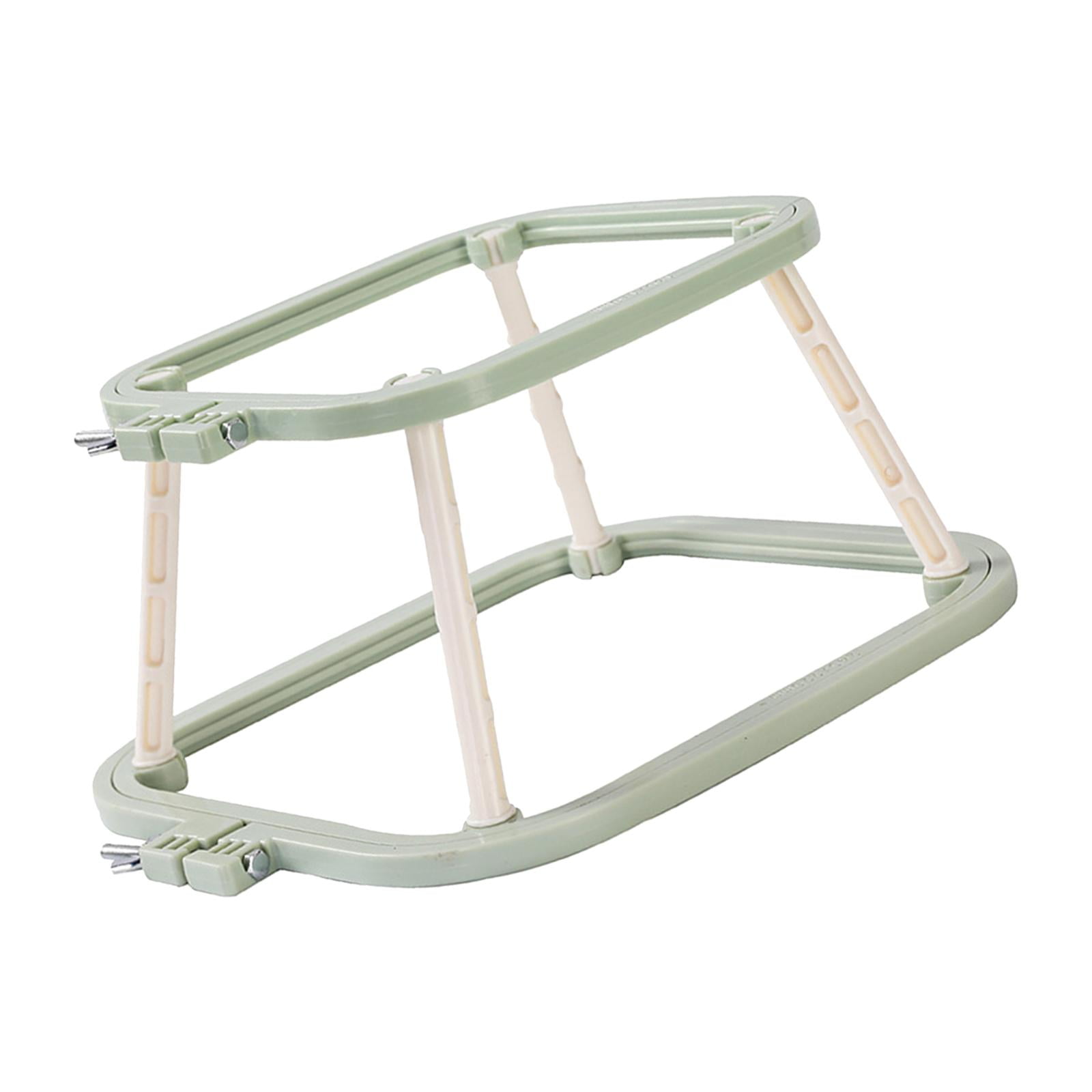 perfeclan Cross Stitch Rack Embroidery Frame Lap Stand Double Layer Art Crafts Stitching DIY Hands Embroidery Hoop Desktop green
