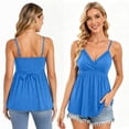 thumbnail image 6 of Dpjklzsn Women's V Neck Camisole Top, Adjustable Strap Babydoll Blouse with Back Tie, 6 of 7