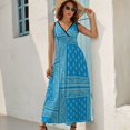 thumbnail image 5 of Light Blue Bandana Dress Fashion Boho Beach Long Dresses Female Party Printed Maxi Dress, 5 of 9