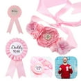 thumbnail image 7 of PENGXIANG Pink Maternity Decoration Sash And "DADDY To Be" Badge Corsage Set For Baby Girl Shower Party Pregnant Woman Belly Flower Belt Keepsake And Gift, 7 of 7