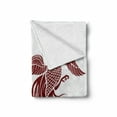 thumbnail image 2 of Phoenix Soft Flannel Fleece Blanket, Traditional Chinese Magic Bird with Majestic Wings and Peacock Feather Style Boho, Cozy Plush for Indoor and Outdoor Use, 50" x 60", Ruby White, by Ambesonne, 2 of 6