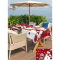 thumbnail image 4 of Outdoor Tablecloth with Umbrella Hole and Zipper, Red Snowman Christmas Rectangle Table Cloth 60x102 Inch Waterproof Tablecloth, Xmas Snowflake Birds Berry Winter Picnic Table Cover for Patio Camping, 4 of 7
