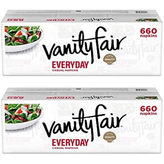 Vanity Fair Everyday Napkins, 660 ct, White Paper Napkins - 2 pack