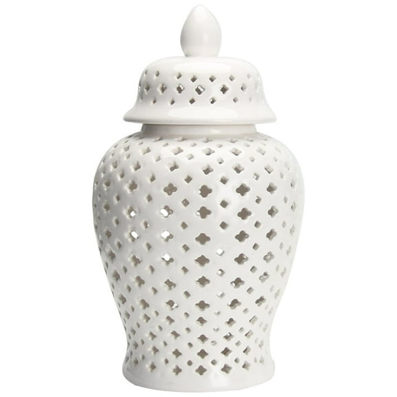 NICERIO Ceramic Hollow Flower Vase White for Storage Home Decorative
