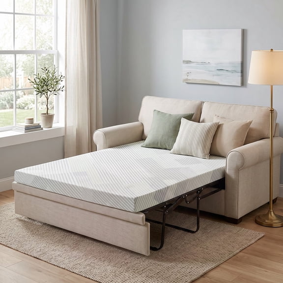 NOFFA 58"×72"×4" Sofa Bed Mattress Replacement,Medium Memory Foam Sleeper Sofa Mattress with Removable Cover, CertiPUR-US Certified (Only Mattress)