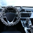 thumbnail image 3 of UniMall Fuzzy Steering Wheel Cover for Women Girls,Universal Fit Fur Car Wheel Cover & Handbrake Cover & Gear Shift Cover Set, Leopard Winter Warm Fluffy Vehicle Wheel Protector for Auto, SUV, 3 of 14