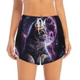 thumbnail image 2 of Pofeuu Purple Moon Cat Print Women's Athletic Shorts Running Workout Shorts Tummy Control Quick Dry Gym Shorts with Pockets Double layer sports shorts-X-Large, 2 of 7