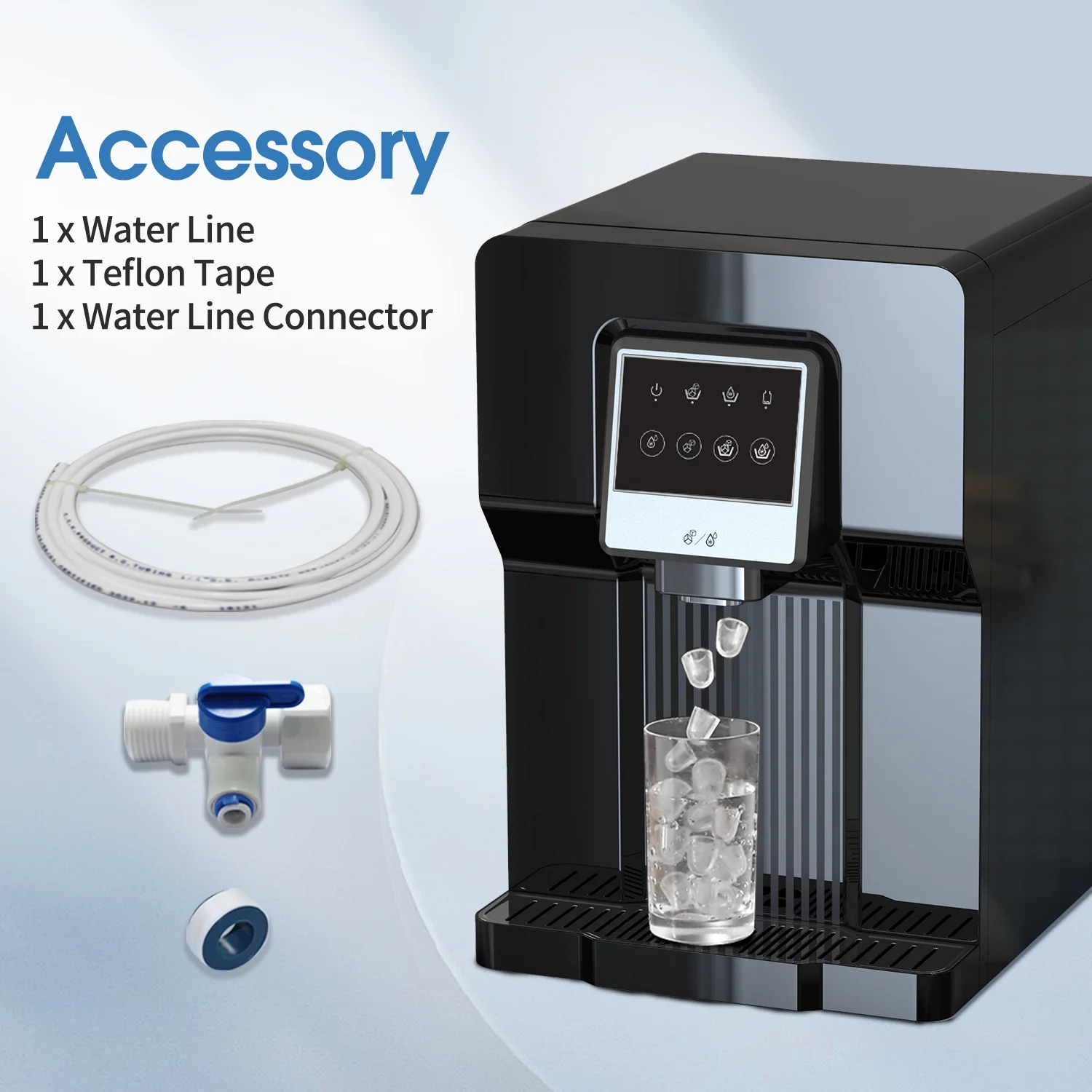 IKT Countertop Bottleless Water and Ice Dispenser with Water Line 18 lbs Daily Capacity (NO HOT Water NO Filter)