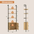 thumbnail image 3 of Costway 2 PCS Ladder Bookshelf with Rattan Cabinet 71" Tall Wall Mounted Bookcase Natural, 3 of 10