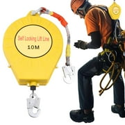 WAASOSCON 32 ft Safety Yoyo Fall Protection | Sturdy Fall Arrest Lanyard Roofing Lifeline | Sensitive, Sturdy Safety Harness Lanyard, for Wind Turbines,Capacity 330LBS