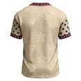 thumbnail image 5 of Soccer Cup 2026 Jersey for Men, Crew Neck Short Sleeve USA Stars Graphic Tee with Waffle Knit Texture - Lightweight Breathable Performance Top for Match Day & Gym Beige L, 5 of 5
