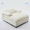 thumbnail image 5 of 54.75" W Adjustable Backrest Sofa Bed with 4-Position Recline & Fluffy Pillows, Oversized Modern Sleeper for Living Room & Bedroom Use, Neutral Beige Sofa, 5 of 9