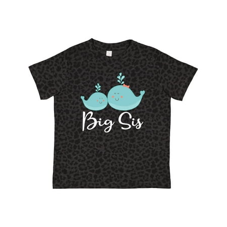 

Inktastic Big Sis Girls Whale Fish Sister Announcement Gift Toddler Toddler Girl T-Shirt