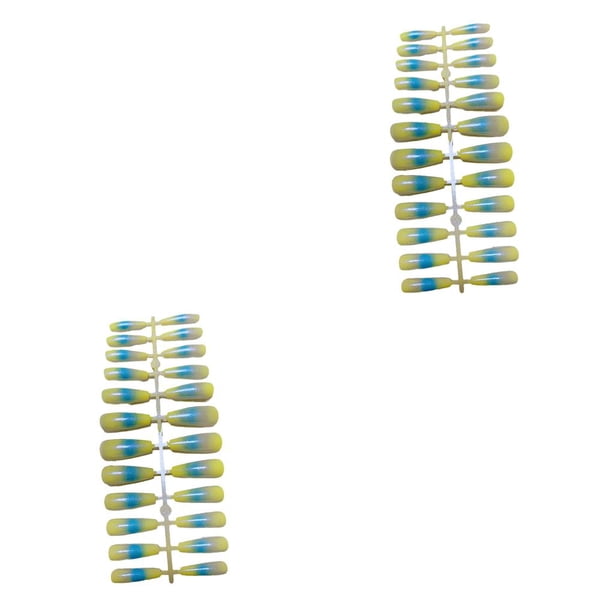 Vogacara 24 Uds uñas postizas diseño de ataúd cubierta completa puntas de uñas artificiales largas decoraciones de manicura accesorio de uñas para ch03 2piezas Vogacara CBP473788