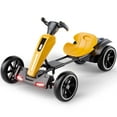 thumbnail image 2 of iRerts 12V Powered Pedal Go Kart, Ride on Toys Go Kart for Kids Boys Girls, Kids Ride on Go Cart with Music, LED Light, Horn, Forward Backward, Kids Birthday Gifts for 3-6 Ages, Yellow, 2 of 10