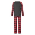 thumbnail image 5 of Elippeo Christmas Family Pajamas Matching Set Letter Santa Hat Print Long Sleeve Tops and Plaid Pants Sleepwear, 5 of 10