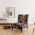 thumbnail image 2 of Designart "Army Boots with Pink Florals" Pink Fashion Upholstered Accent Chair - Glam Arm Chair For Living Room, 2 of 5