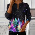 thumbnail image 2 of yoeyez Christmas Sweatshirt for Women Half Zip Up Sweatshirts Loose Round-Neck Xmas Tree Pullover Long Sleeve Holiday Gift Tops, 2 of 6