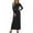 Black, variant on Simple Style Dresses for Women Crew Neck Long Sleeve Dress with Side Split, Casual Social Outfit, Size (S-XXL)