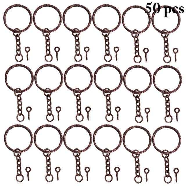 50PCS Split Ring Metal DIY Multi-purpose Jump Ring Loop Ring with Link Chain