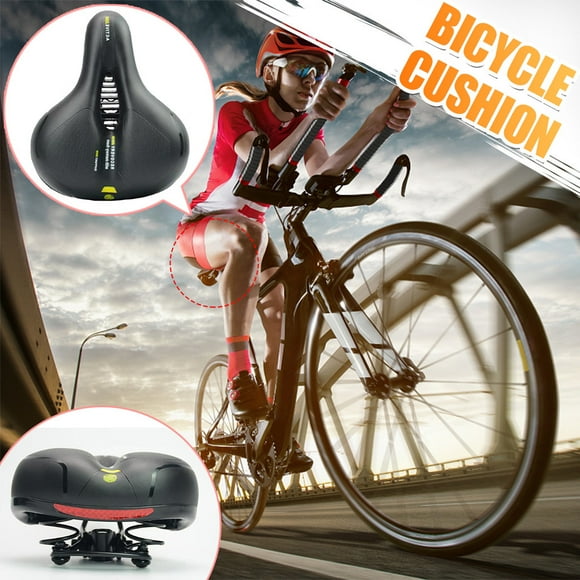 EGNMCR Bike Accessories Wide Soft Padded Saddle Fit for Exercise and Outdoor Bikes Leather bike saddle