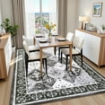 thumbnail image 4 of Jamfeel Boho Rugs for Living Room Floral Printed Area Rugs Soft Low Pile Carpet for Bedroom Kitchen Black and Gray 4'x6', 4 of 7