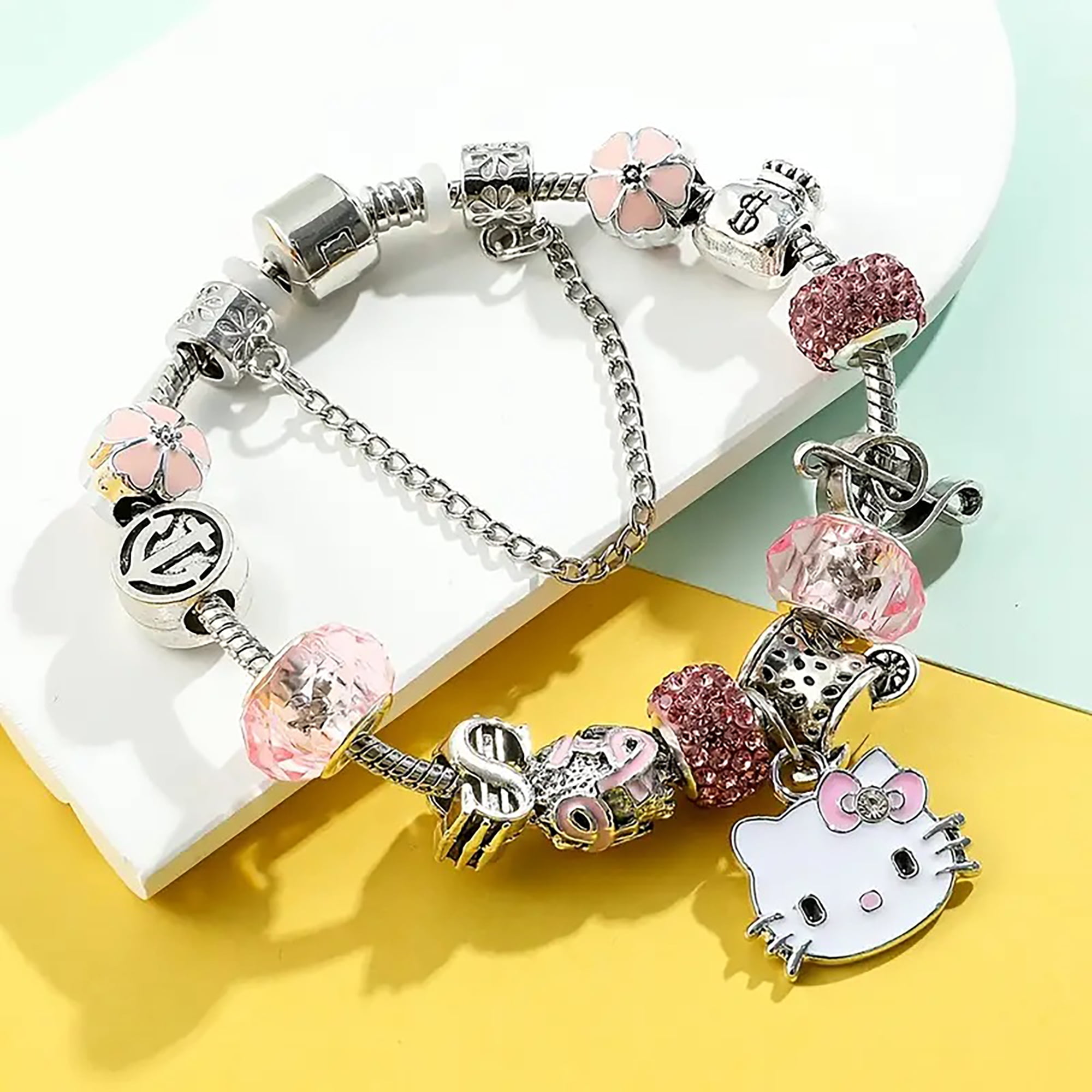 VINCHIC Hello Kitty Bracelet Chain Cuff Jewelry Charms for