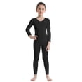 thumbnail image 2 of vastwit Kids Girls Long Sleeves Ballet Dance Leotard Bodysuit Full Body Gymnastic Athletic Unitard Dancewear Black 11-12, 2 of 7