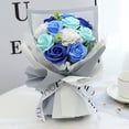 thumbnail image 2 of Ramo de jabón BLESIY 11 piezas flores artificiales rosas realistas Azul D, 2 of 5