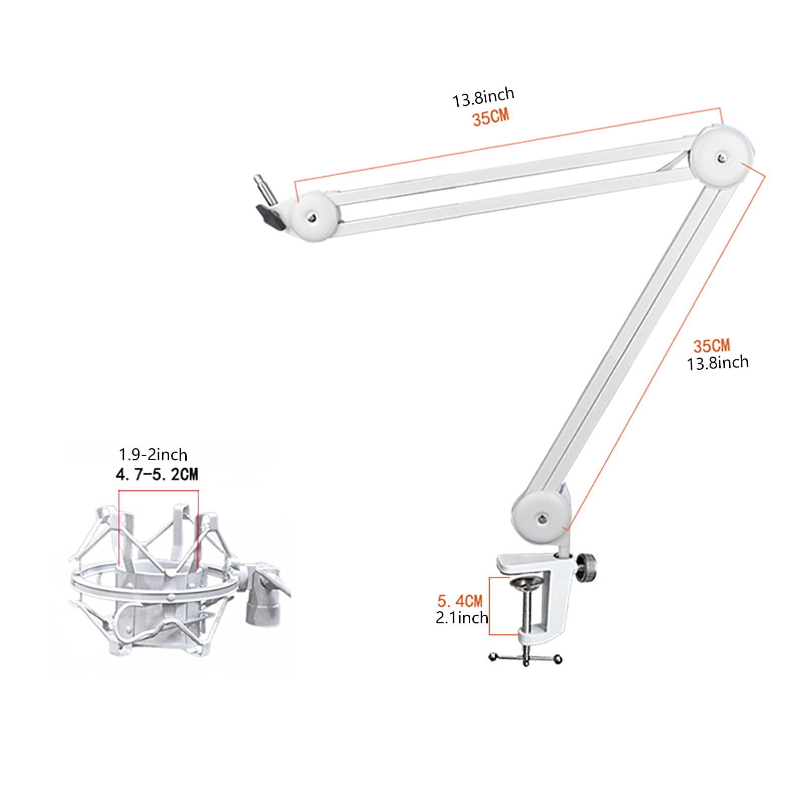 Foldable Mic Boom All Metal Microphone Arm Stand Holder with/without Shockproof Mount for Podcasters and Streamers