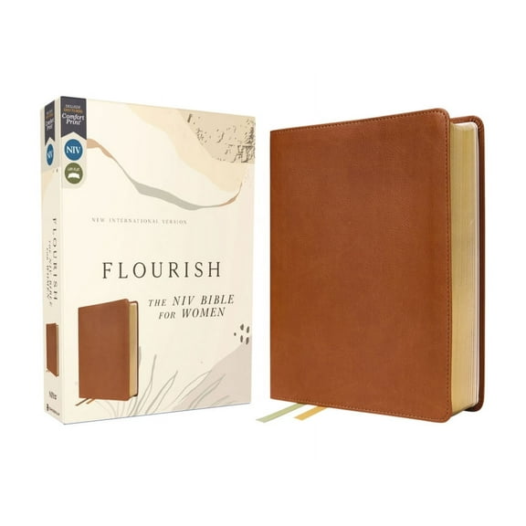 Flourish: The NIV Bible for Women, Leathersoft, Brown, Comfort Print, (Hardcover)