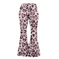 thumbnail image 6 of FKELYI Flare Leggings Bell Bottom Yoga Pants for Women Leopard Love Pink Print Wide Leg Pants Boot Cut Yoga Leggings Split Front High-Waist Sweatpants for Workout Running, XL, 6 of 7