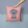 thumbnail image 2 of Dog Face Checkerboard Design Fabric Decorative Pillow, 2 of 4