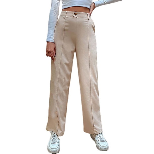 Pantalones jogger sueltos Gibobby para mujer color beige XL con compartimentos estilo informal y de oficina